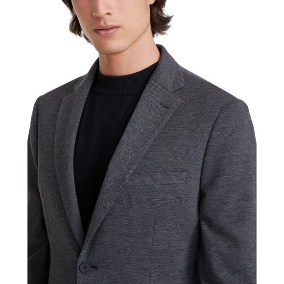 Calvin Klein Men's Solid Grey Knit Slim-Fit Casual Comfort Sport Coat Size 36S - Picture 3 of 5